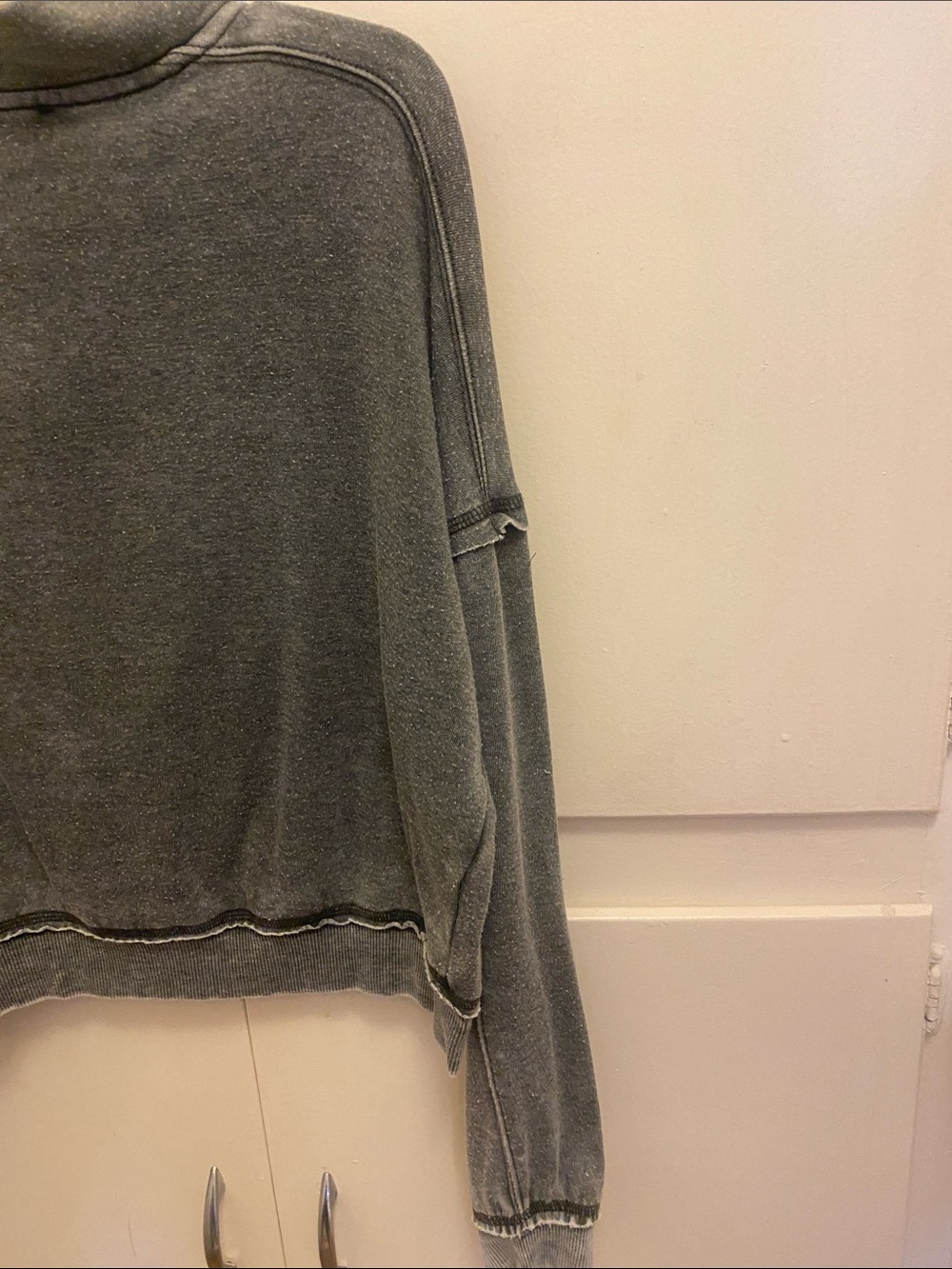 Vintage Havana Washed Gray Half-Zip Pullover Sweater - Picture 9 of 9